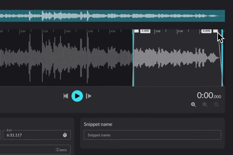 Non-destructive audio snippet editor for custom cutdowns in ReelCrafter.