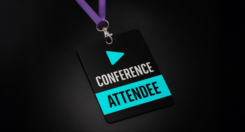 Image of a conference badge.