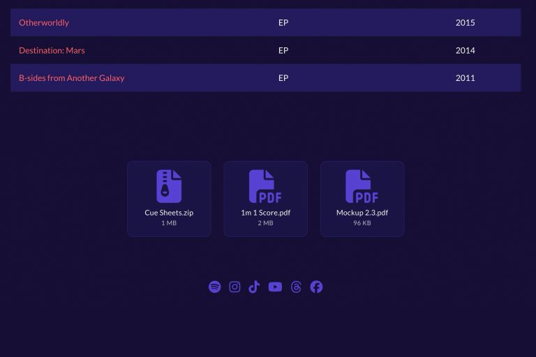 File attachments on a ReelCrafter demo reel