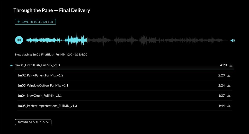 ReelCrafter reel for Sam Hulick's score for Through the Pane