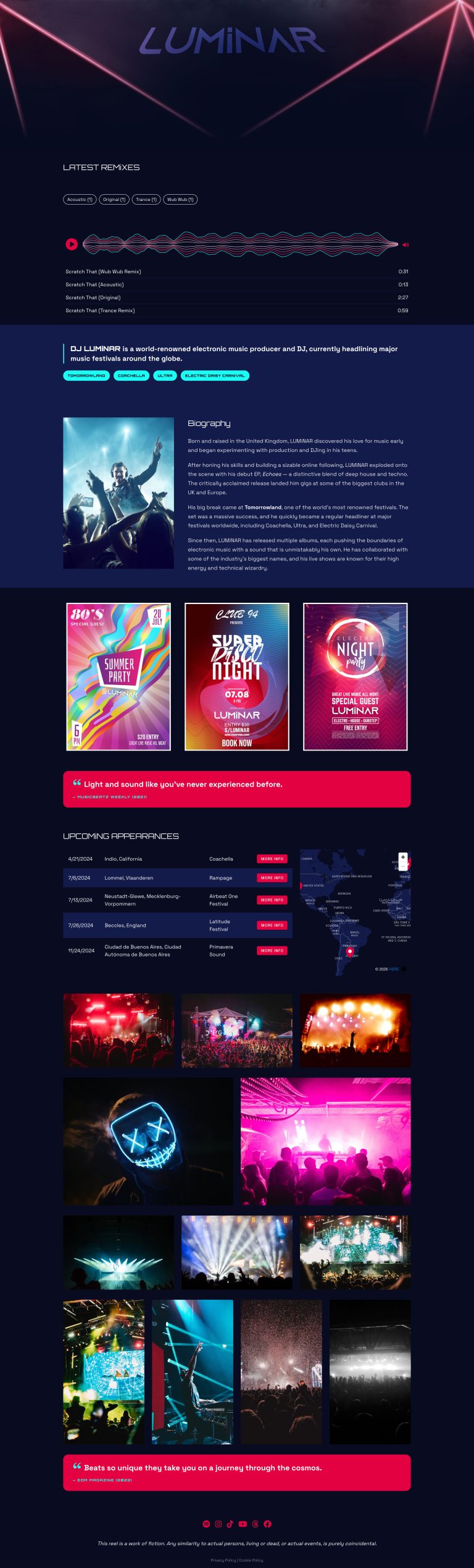 Examples of a ReelCrafter DJ EPK