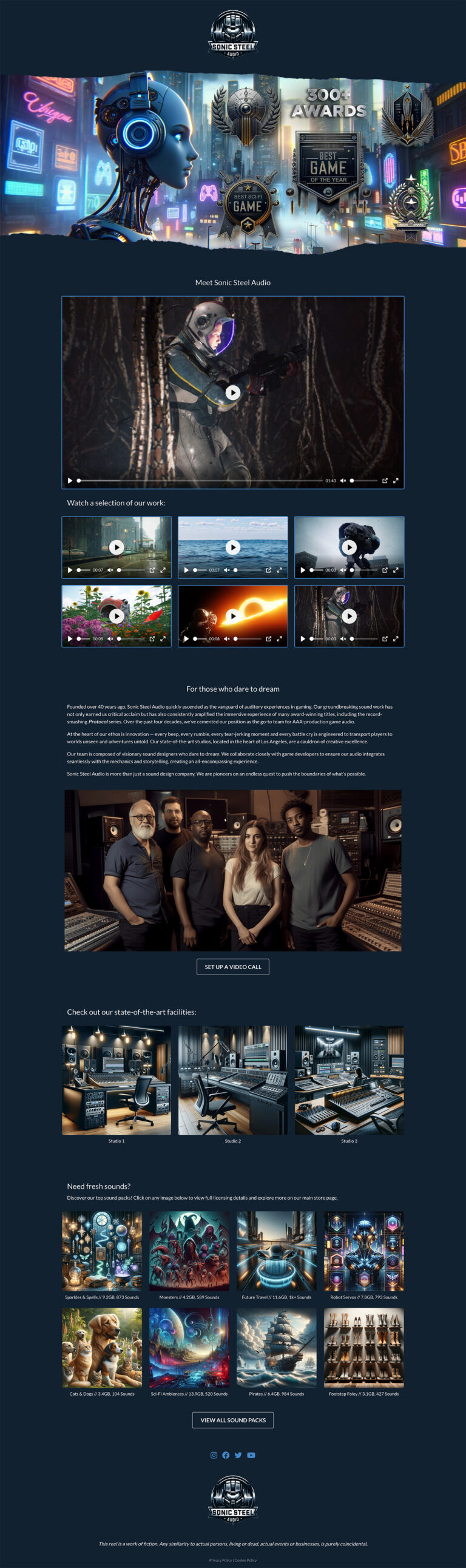 Example of a Sound Design Showreel built with ReelCrafter