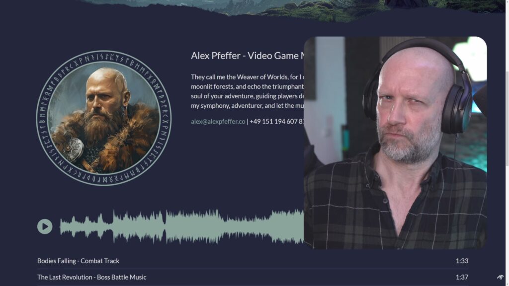 Composer demo reel profile photo example.