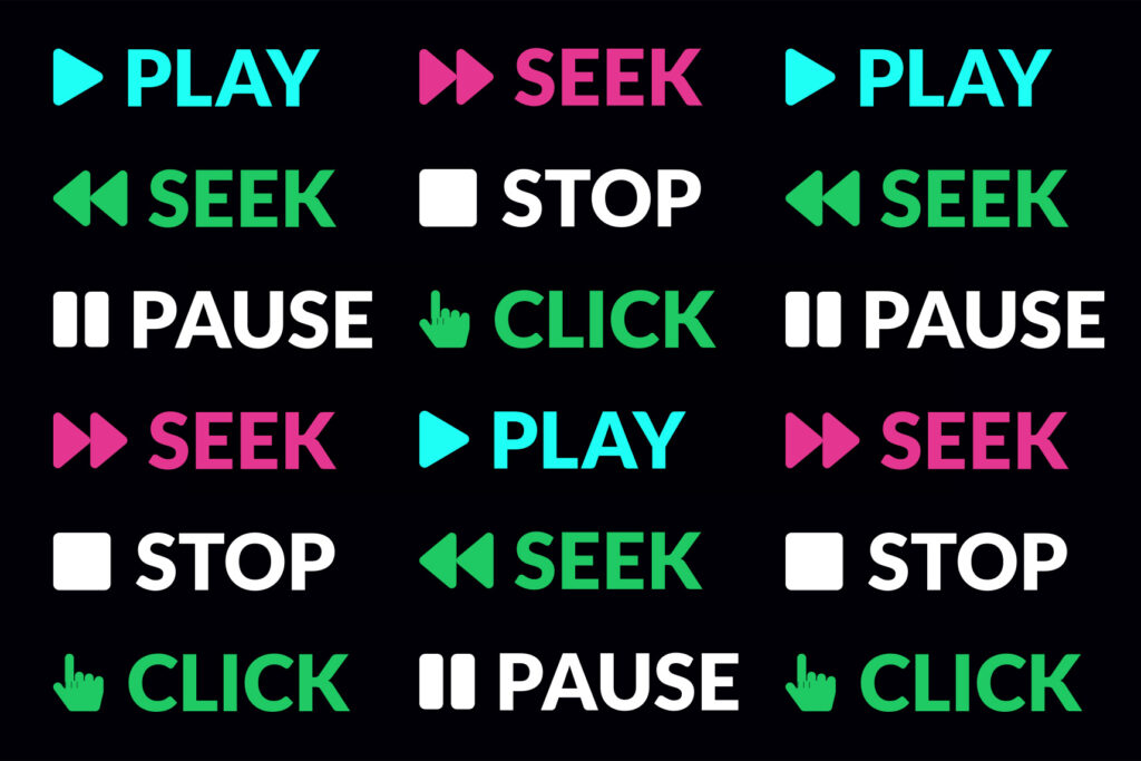 Audio and video control icons